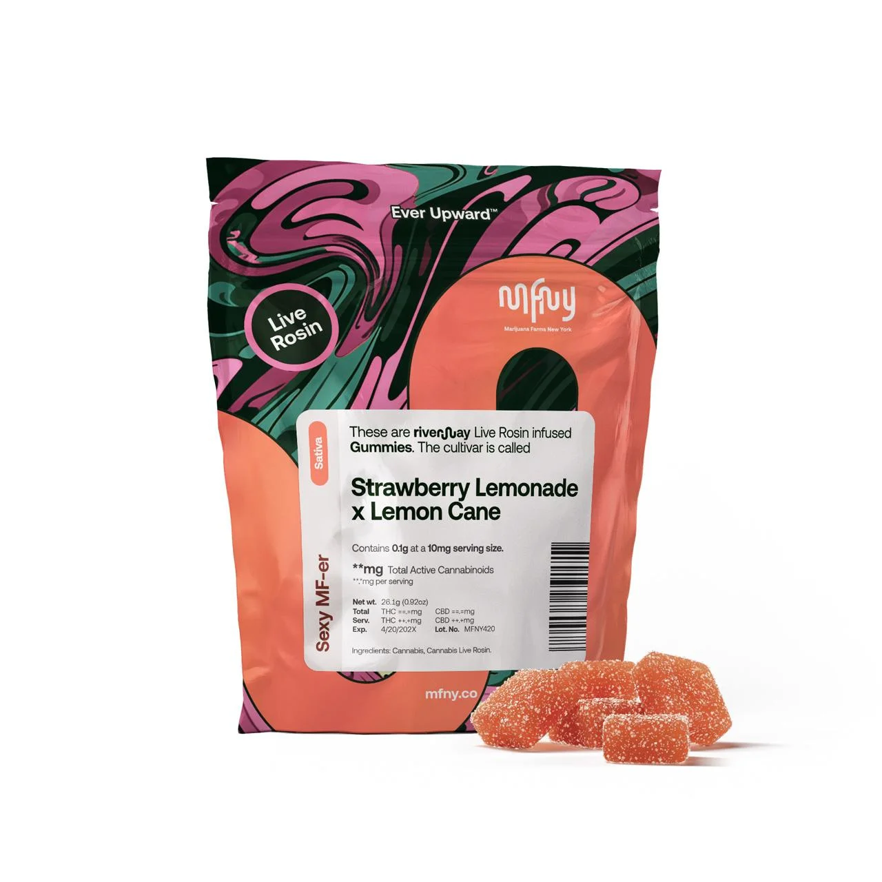 Mfny - Strawberry Lemonade X Lemon Cane Live Rosin Gummies - 100mg 10ct