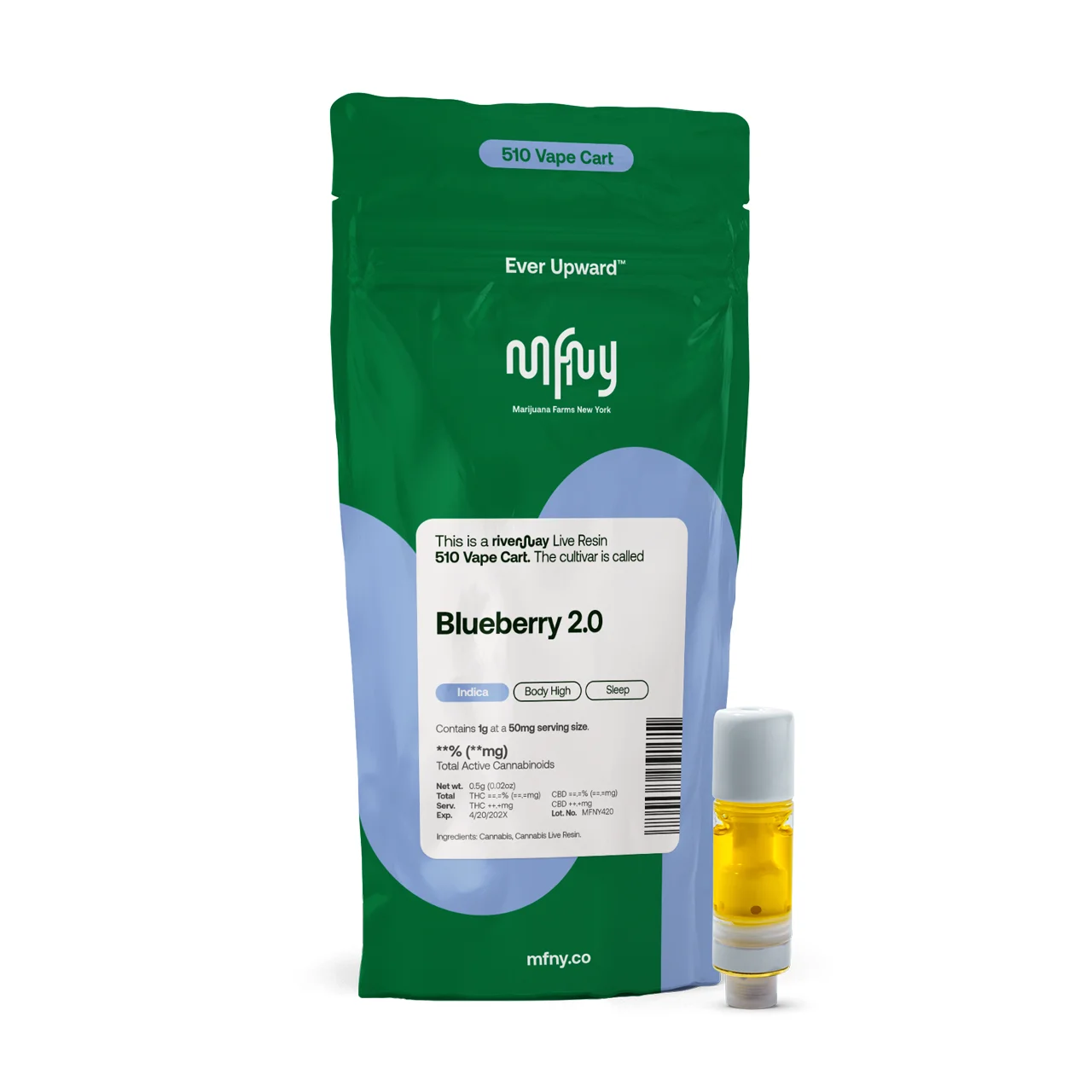 Mfny - Blueberry 2.0 Live Resin 510 Cart - 1g