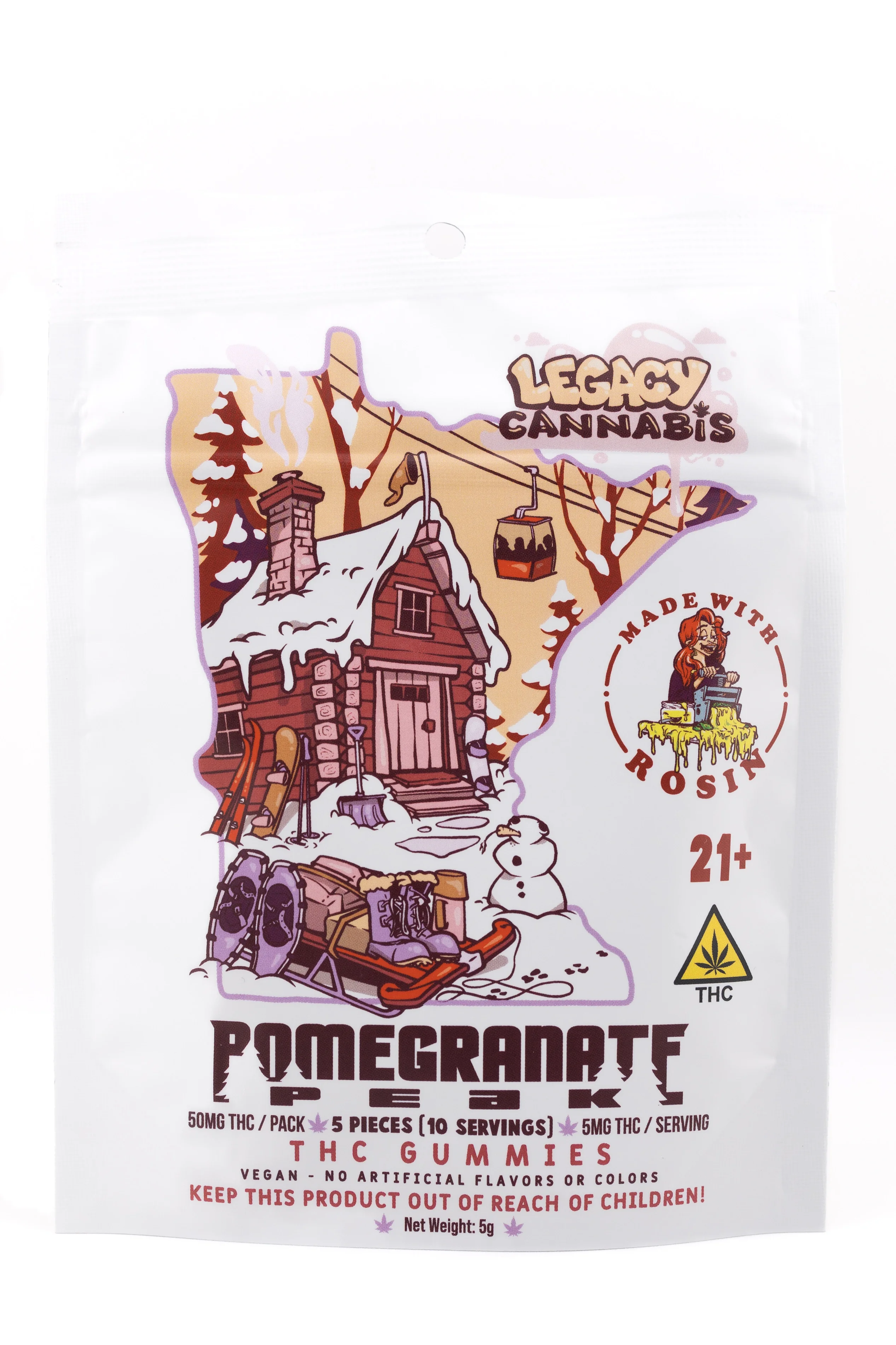 Legacy Cannabis - Rosin Infused Gummies - 50mg Thc - Pomegranate Peak