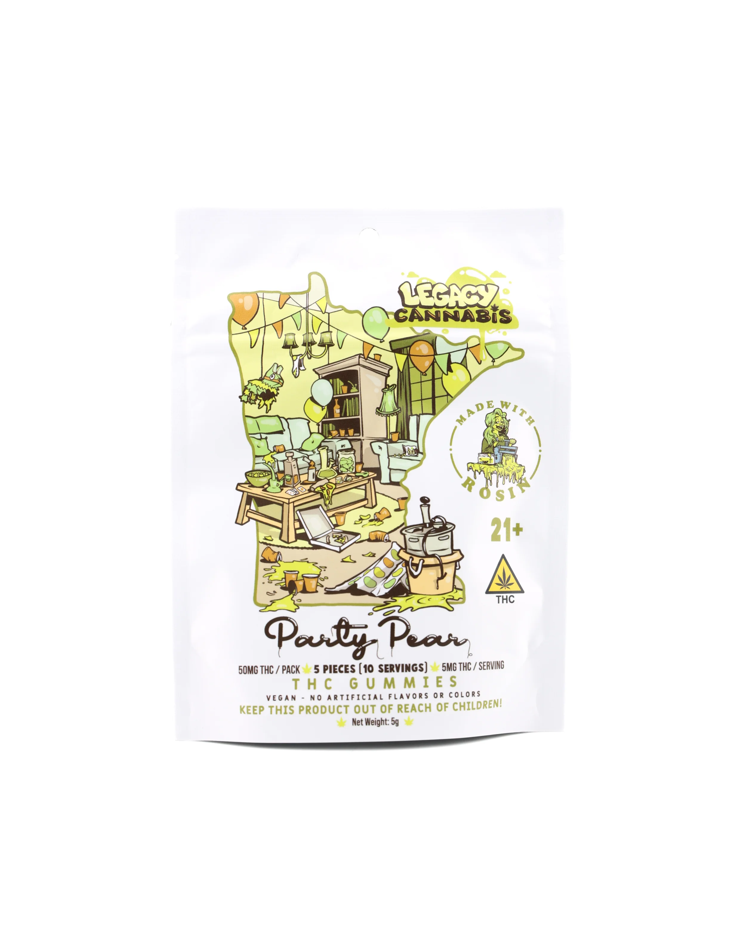 Legacy Cannabis - Rosin Infused Gummies - 50mg Thc - Party Pear
