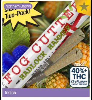 Hadlock Hammer Indica Fog Cutter - 2 Pack Of 0.5g Infused Pre Roll(s)