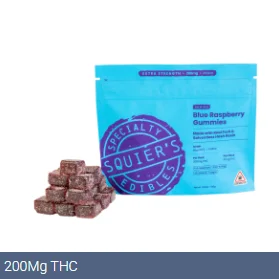 Squiers 200mg Blue Raspberry Gummies - Unwind