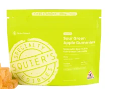 Squiers 200mg Sour Green Apple Gummies- Uplift - Sun Grown