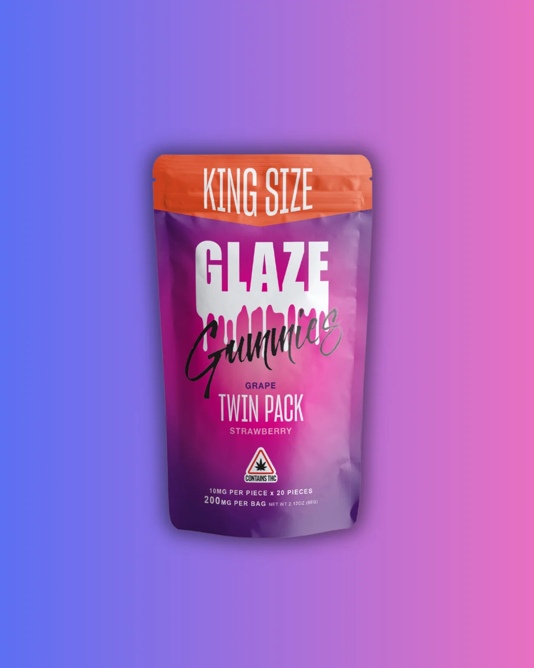 Glz Gummy Strawberry Grape- 200mg