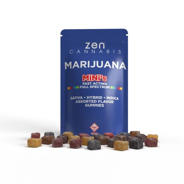 ZEN CANNABIS 250mg Hybrid Mini Assorted Flavor Gummies | Premium