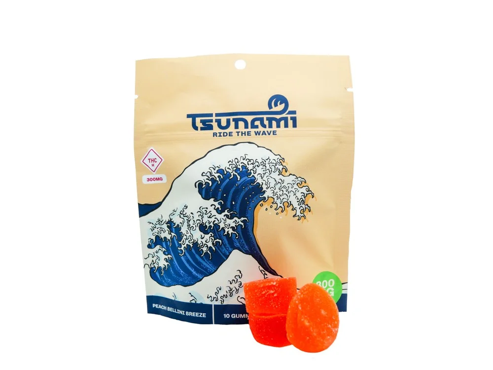 TSUNAMI Peach Bellini Breeze | (300mg) High-potency Gummies