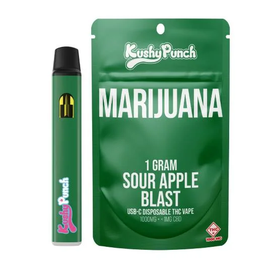 KUSHY PUNCH 1g Sour Apple Blast Disposable Vape