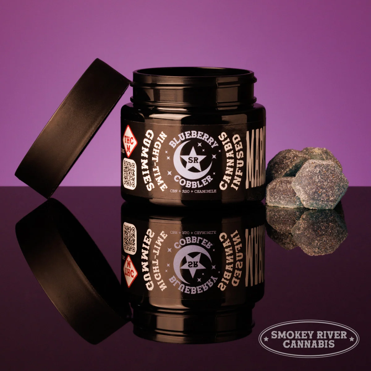 SMOKEY RIVER CANNABIS 100mg Blueberry Cobbler With Cbn + Chamomile