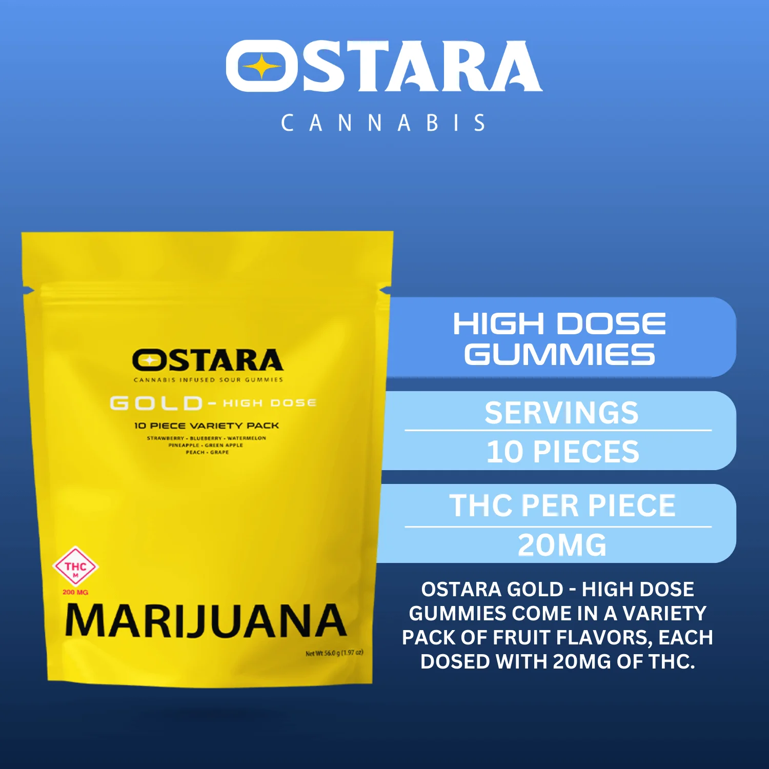 OSTARA 200mg Gold Variety Pack Gummies | Premium Cannabis at North
