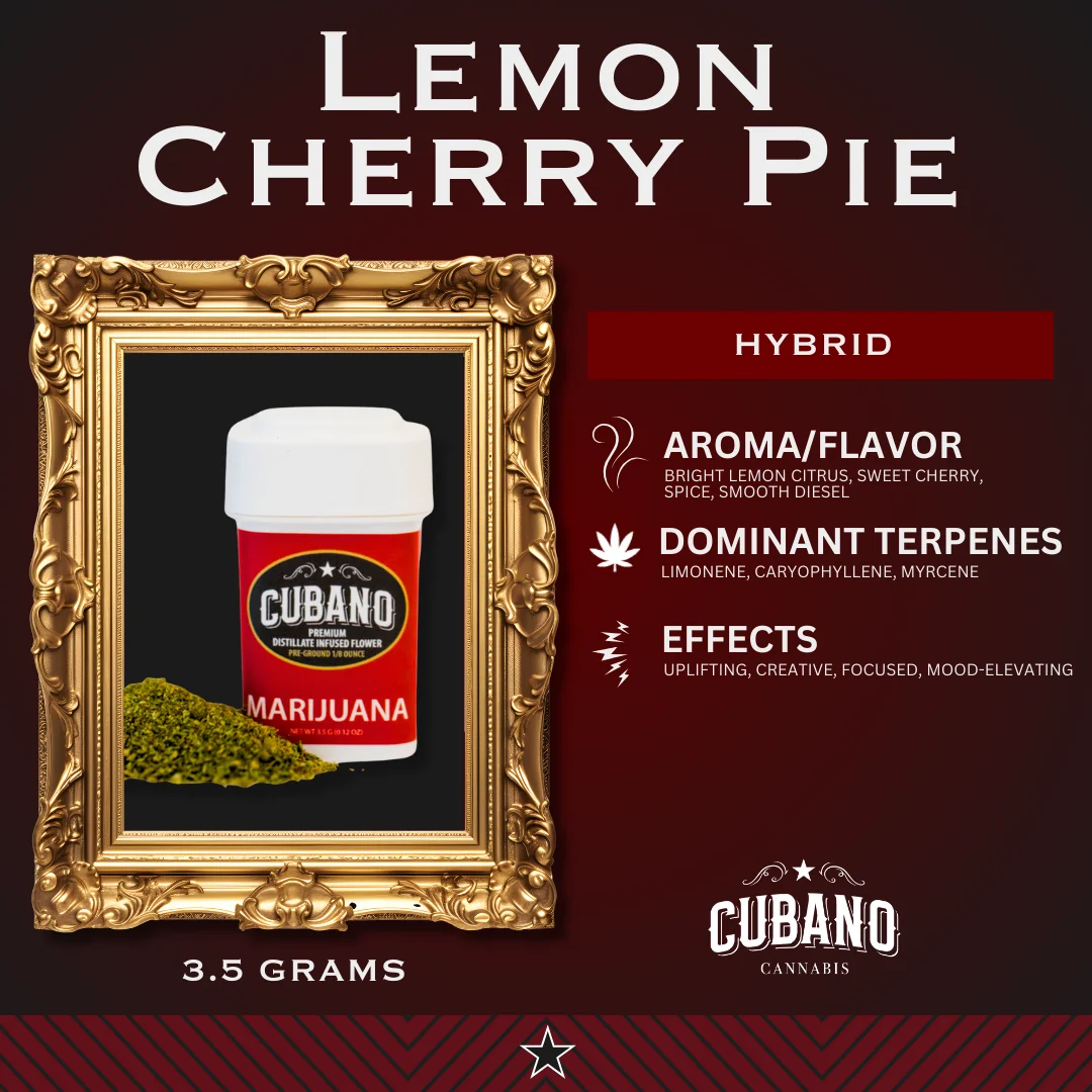 3.5g Lemon Cherry Pie Pre-ground Distillate Infused Flower