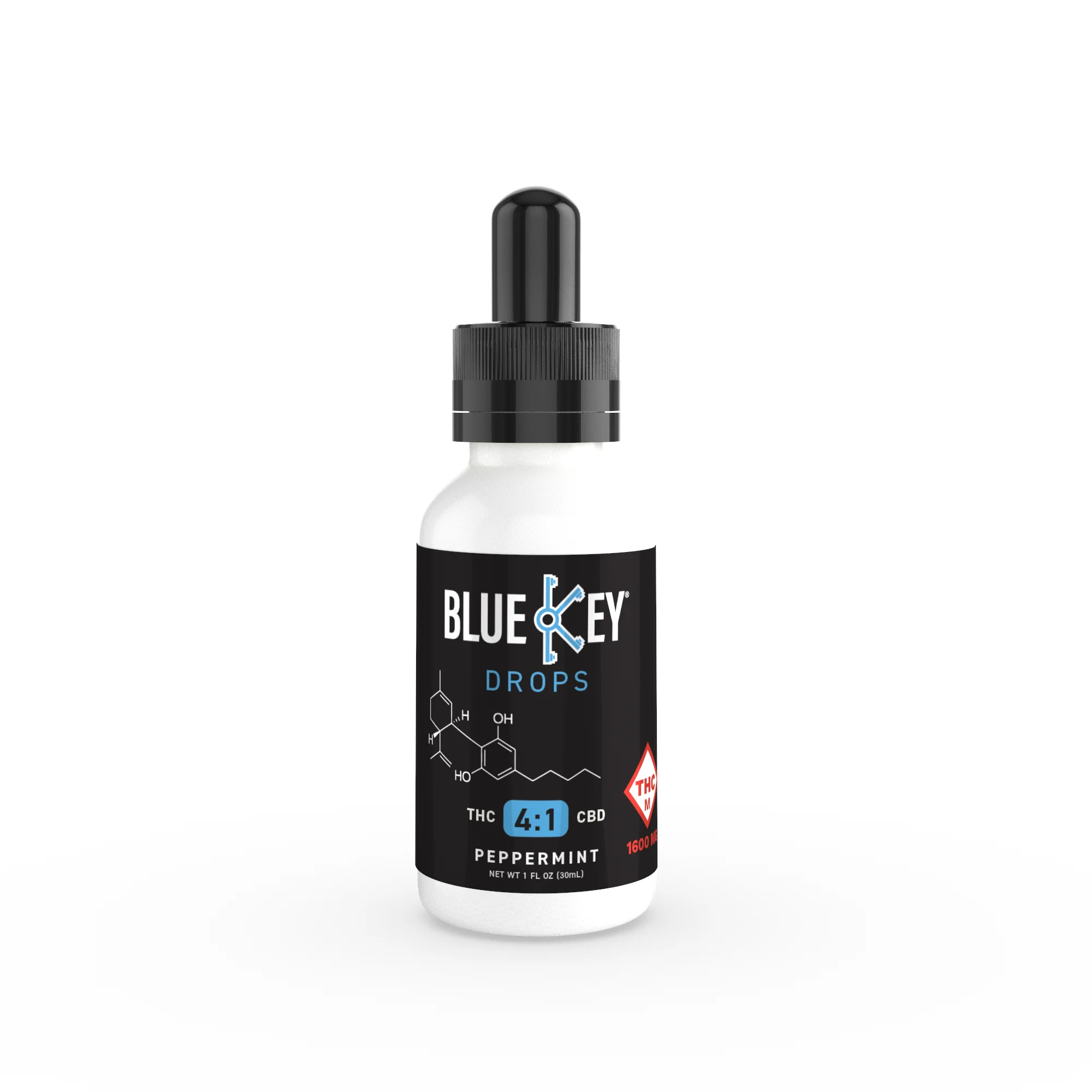 1600mg Peppermint 4:1 (thc:cbd) Blue Key Drops Tincture