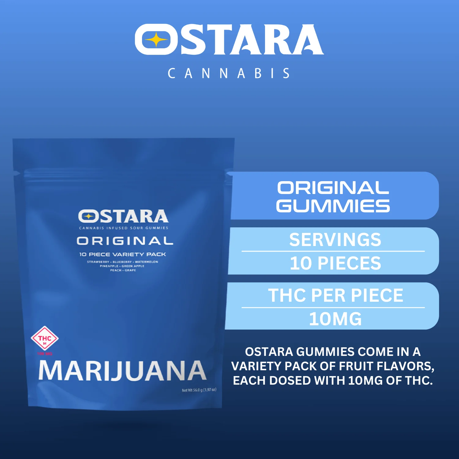 OSTARA 100mg Variety Pack Sour Gummies | Premium Cannabis at North