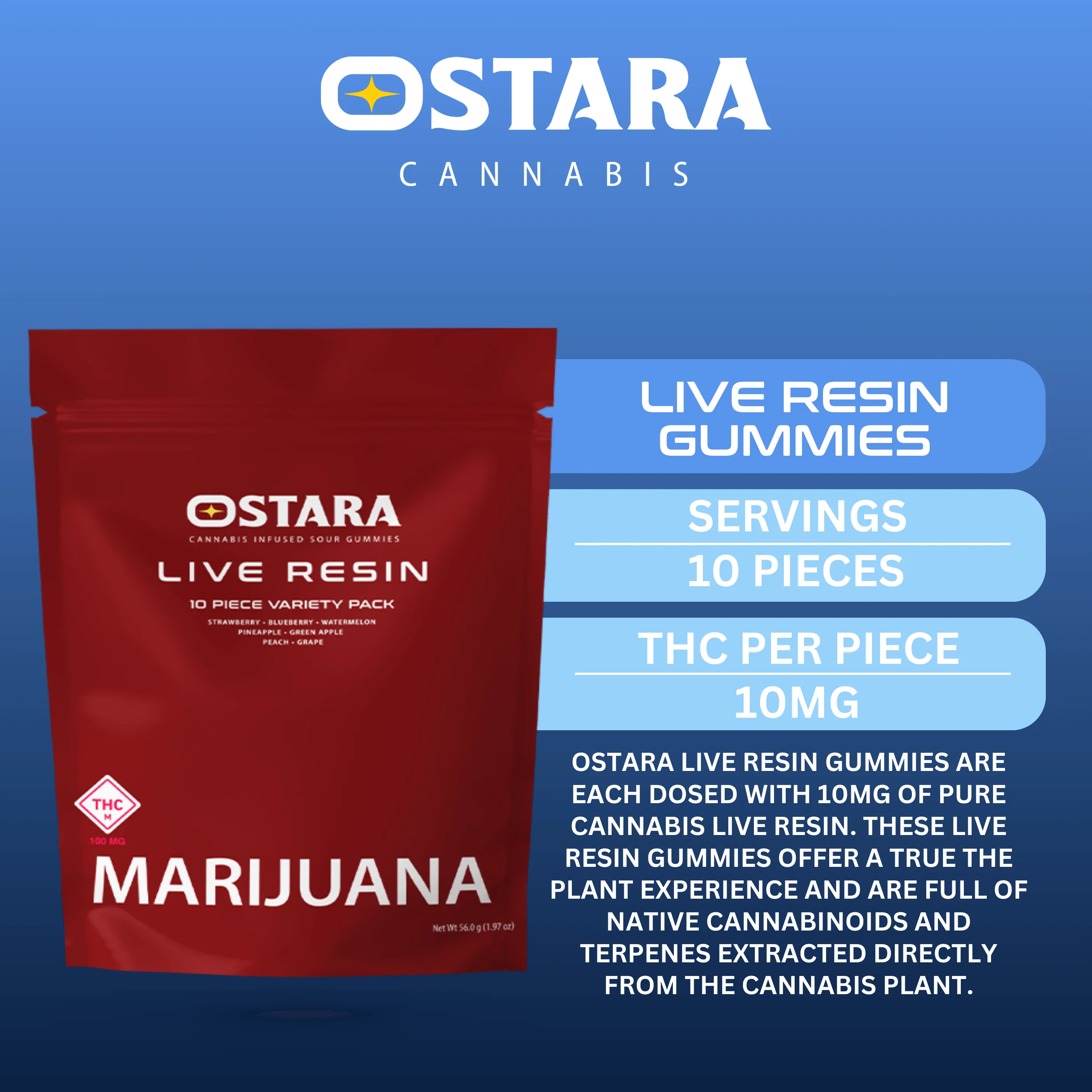 OSTARA 100mg Live Resin Gummies | Premium Cannabis at Liberty