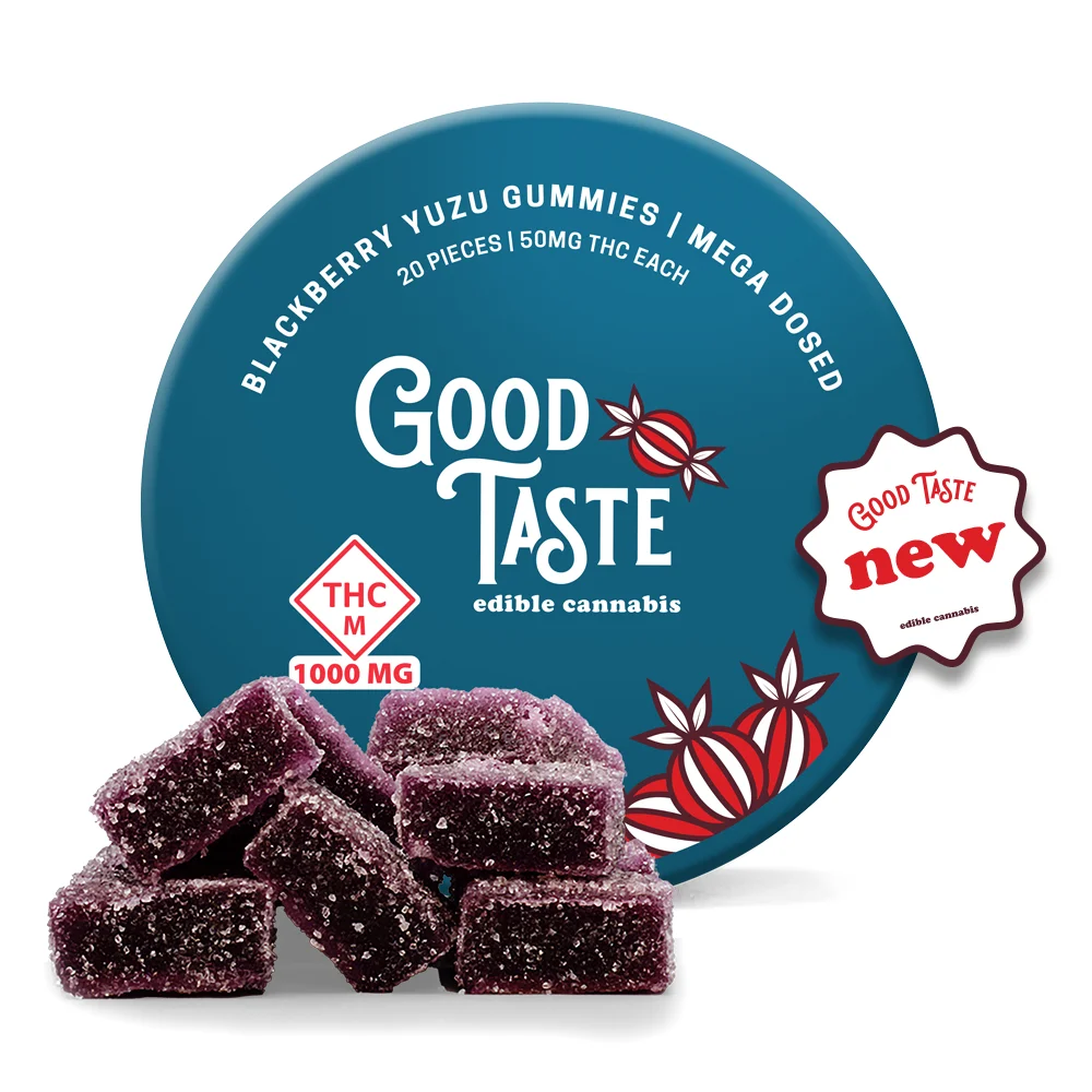 GOOD TASTE 1000mg Blackberry Yuzu Gummies | Premium Cannabis at