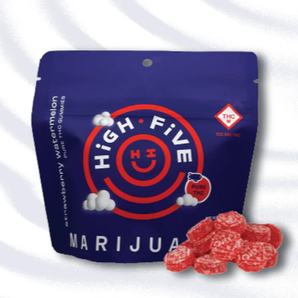 HIGH FIVE 4枚　ストレージャ1枚 HIGH FIVE 140mg Strawberry Watermelon Gummies | Premium Cannabis