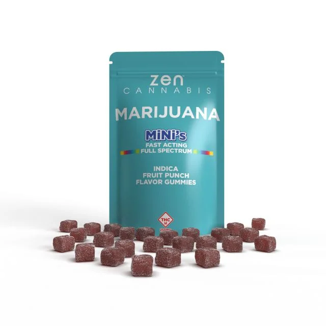 あめ ZEN CANNABIS 250mg Indica Mini Fruit Punch Gummies | Premium
