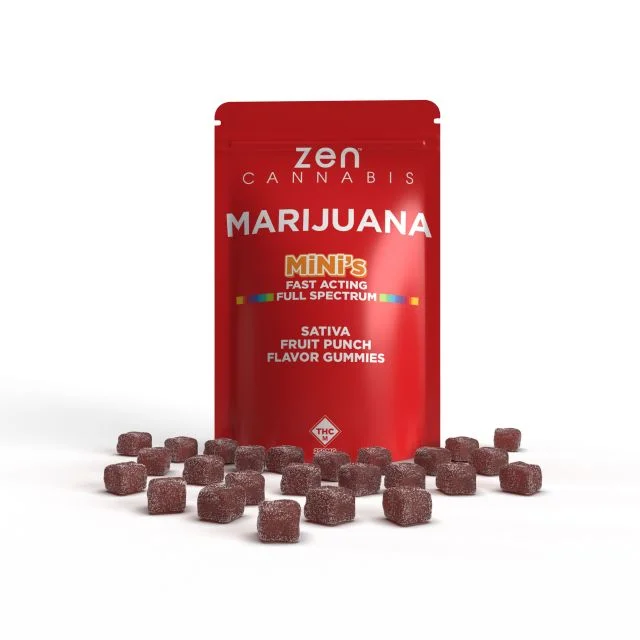 ZEN CANNABIS 250mg Sativa Mini Fruit Punch Gummies | Premium
