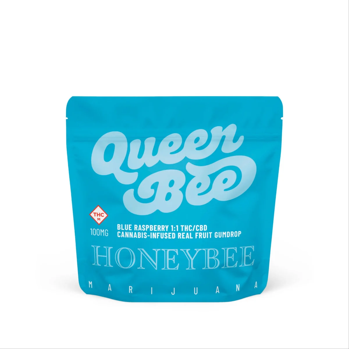 HONEYBEE 100mg Blue Raspberry 1:1 (thc:cbd) Queen Bee Gumdrop