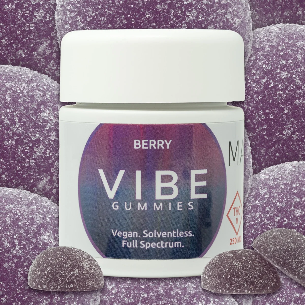 VIBE CANNABIS 250mg Berry Vegan Live Rosin Gummies | Premium