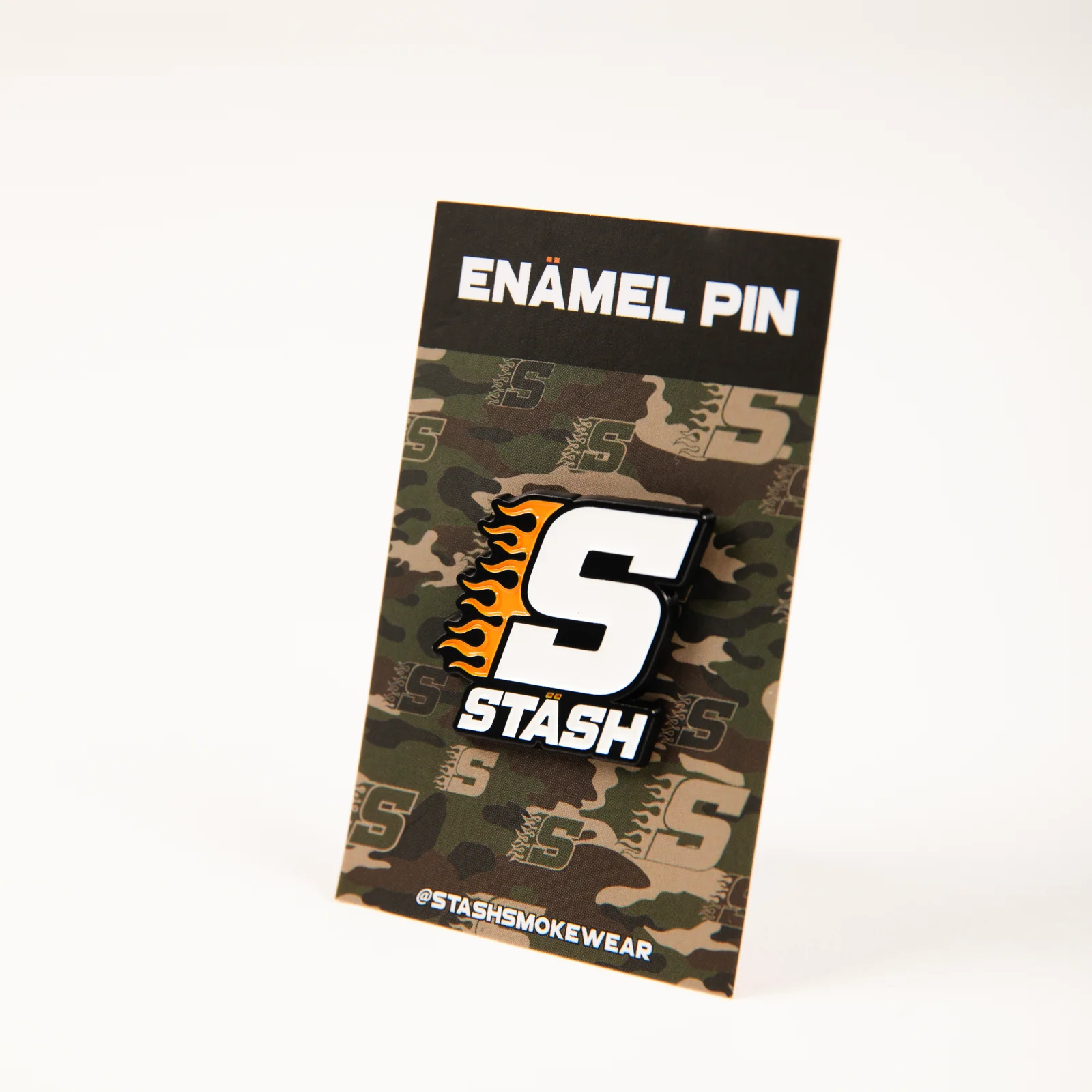 STASH Enamel Pin - Flaming S Logo | Premium Cannabis at Smithville