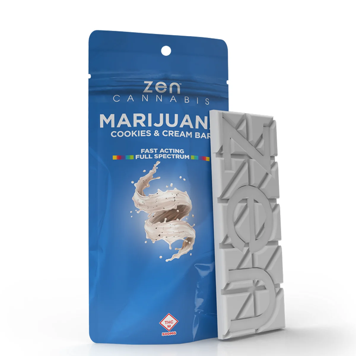 ZEN CANNABIS 500mg Cookies & Cream Chocolate Bar | Premium