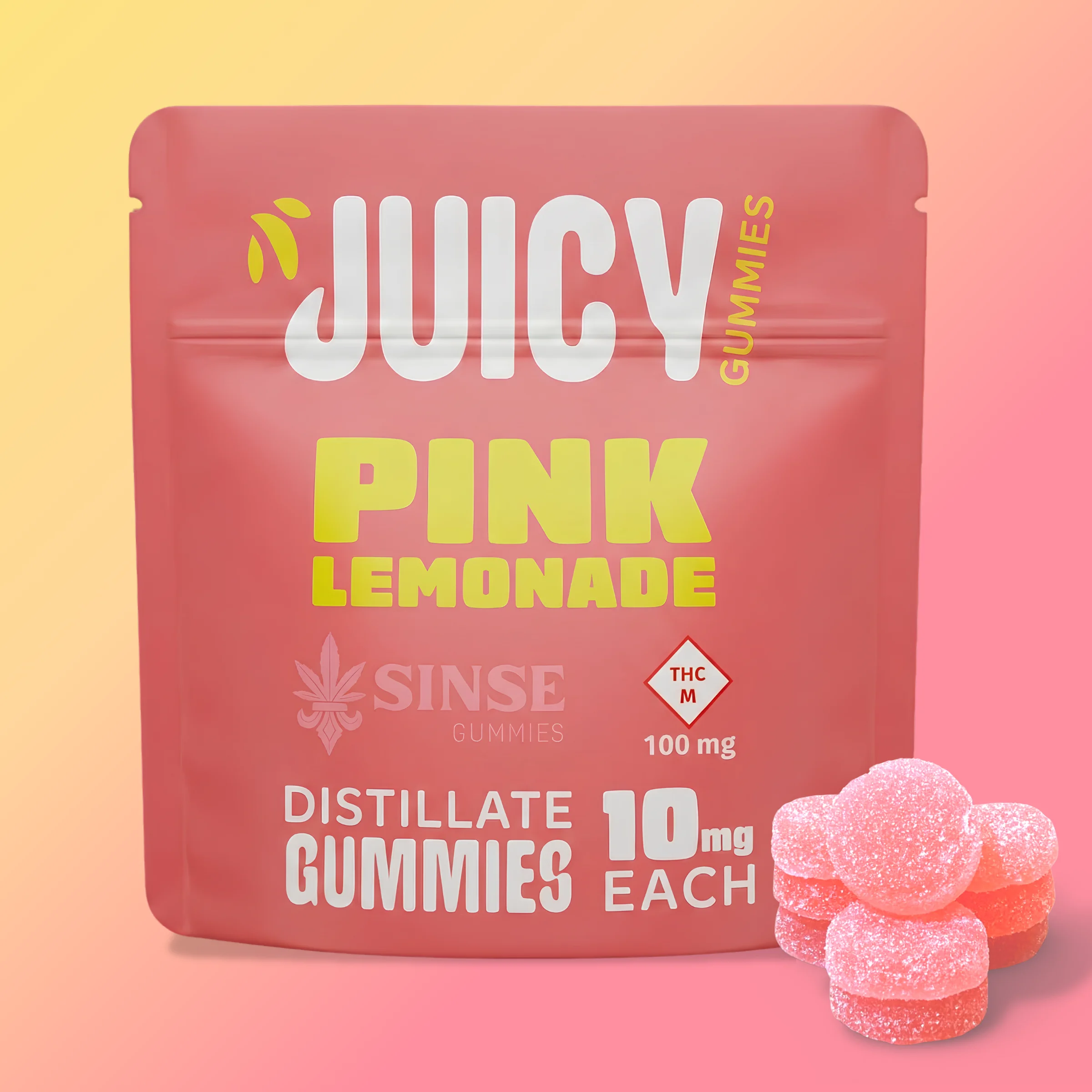 SINSE CANNABIS 100mg Pink Lemonade Juicy Gummies | Premium