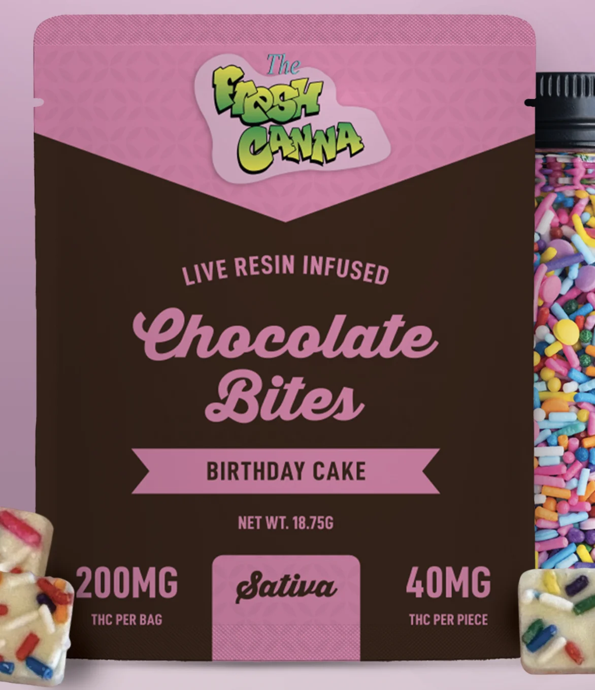 Birthday Cake Choc Bites 200mg 