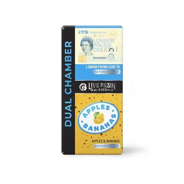 London Pound Cake 75/apples & Bananas 2 X 0.5g Live Resin Dual Chamber London Pound Cake 75/apples & Bananas 2 X 0.5g Live Resin Dual Chamber