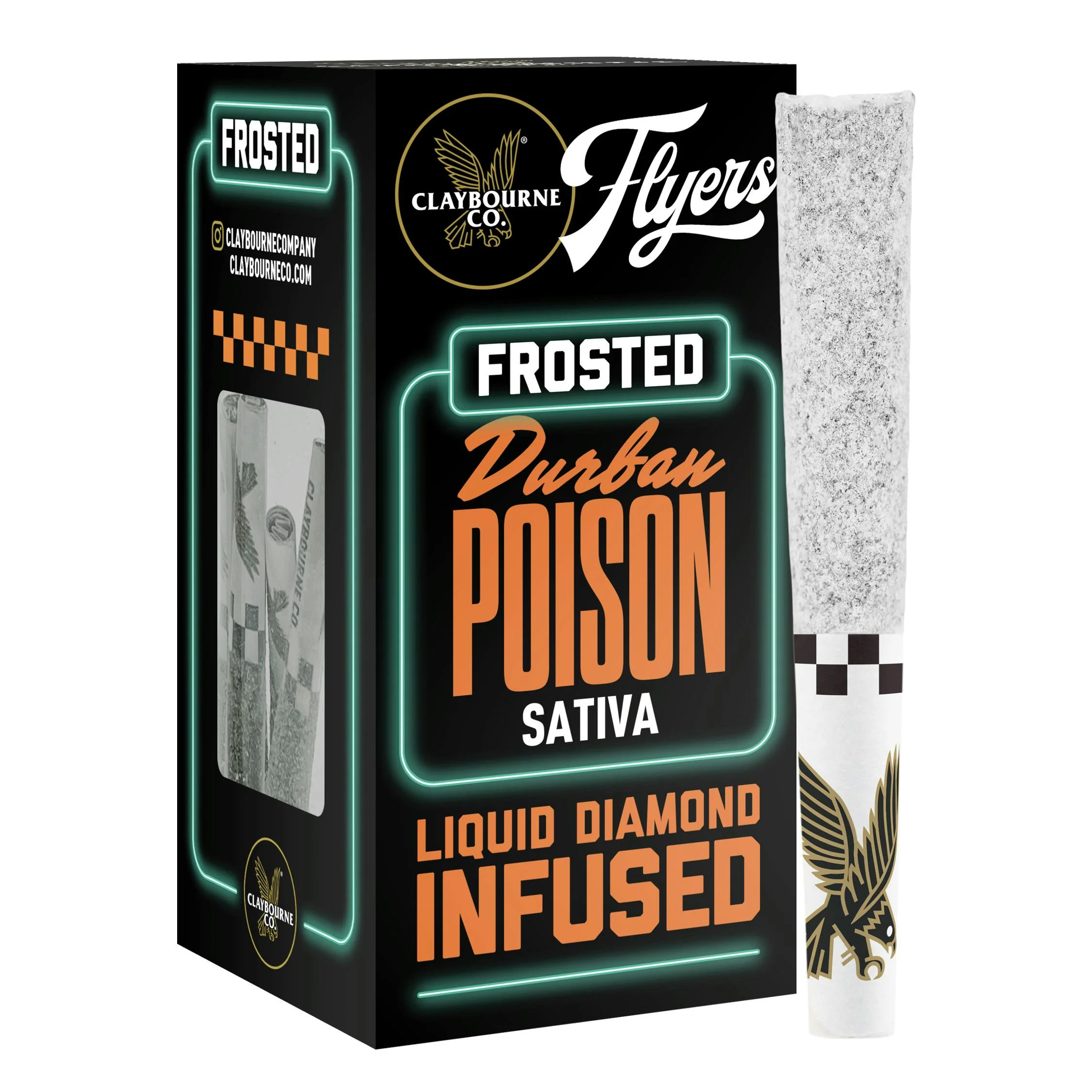 Durban Poison 5pk Frosted Flyer .5g Infused Preroll-5pk
