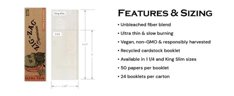 1 1/4" Unbleached Papers Zig Zag