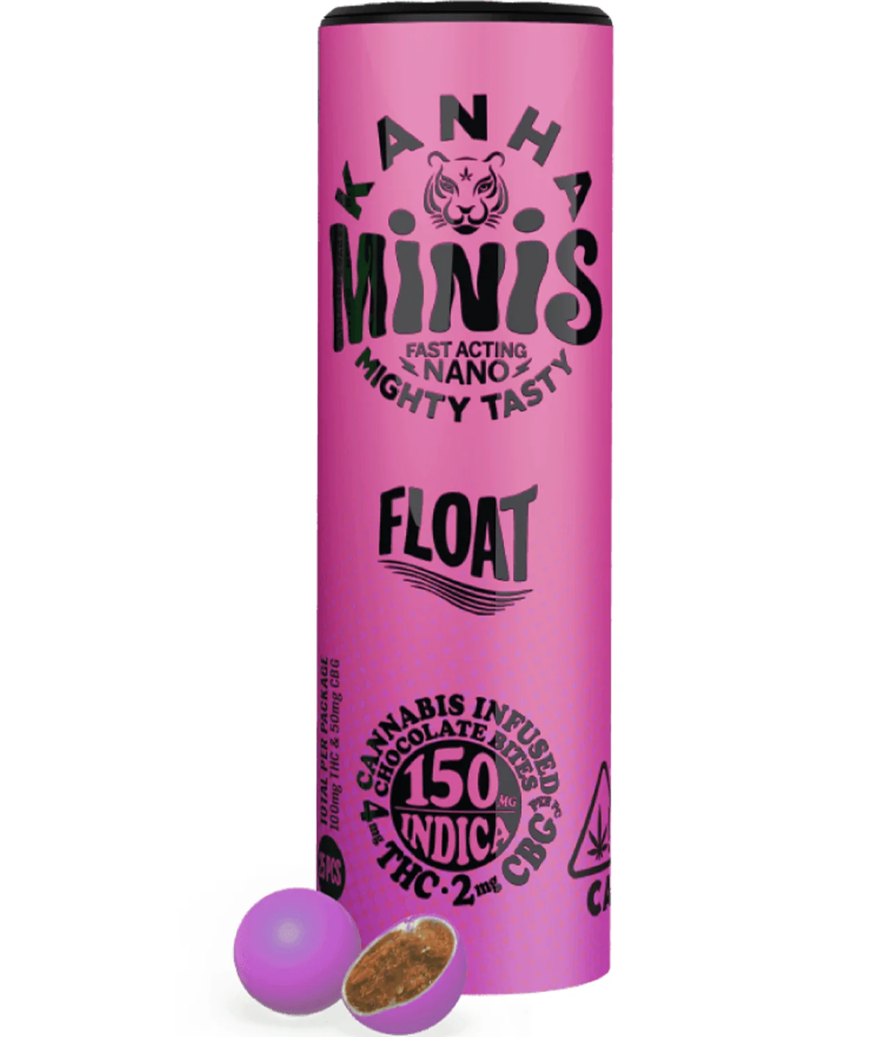 Indica Float Minis Chocolate - 2:1 Thc:cbg (25 Units X 4mg Thc : 2mg Cbg)