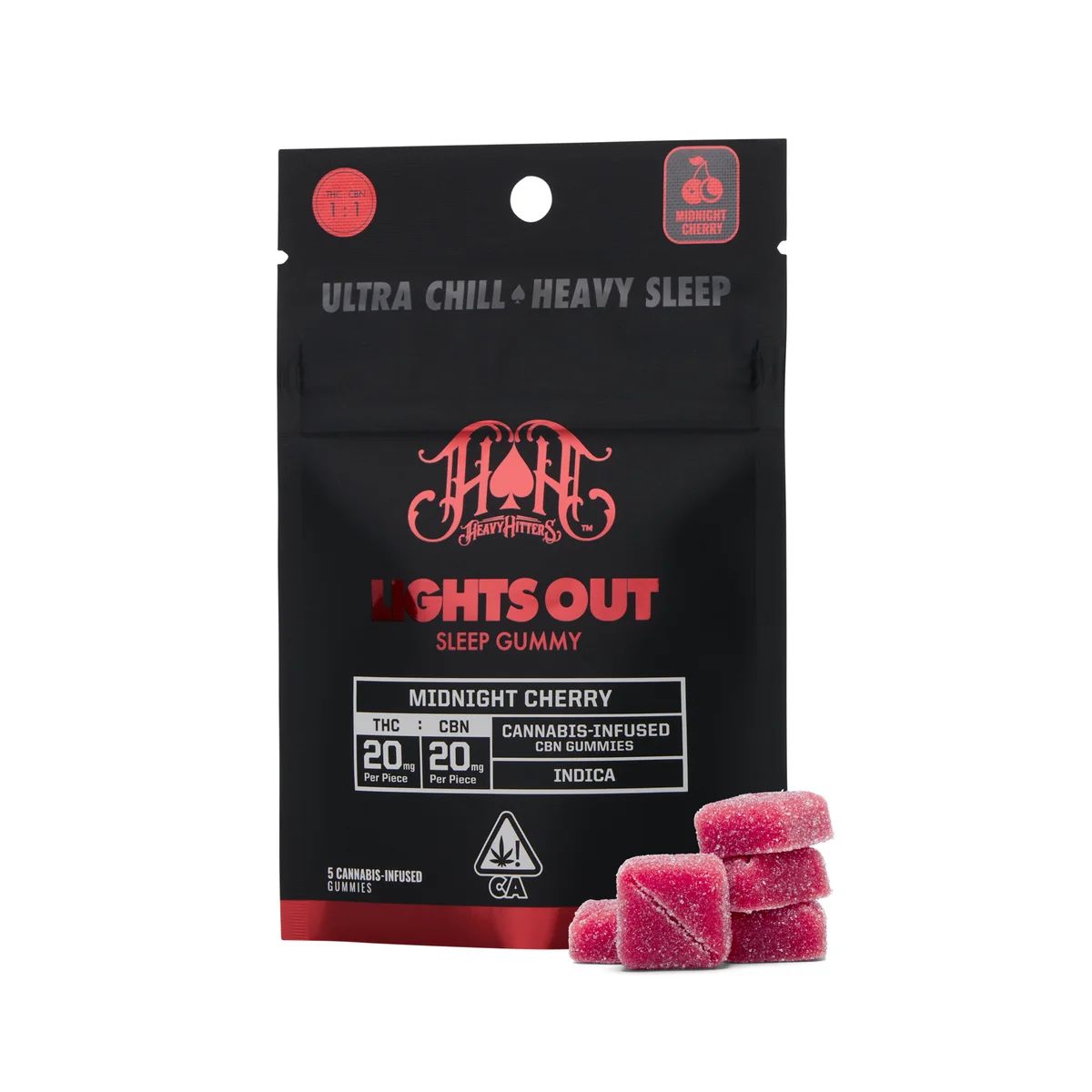 Midnight Cherry | Indica - Lights Out Cbn Sleep Gummies - 100mg Thc | 100mg Cbn Midnight Cherry | Indica - Lights Out Cbn Sleep Gummies - 100mg Thc | 100mg Cbn
