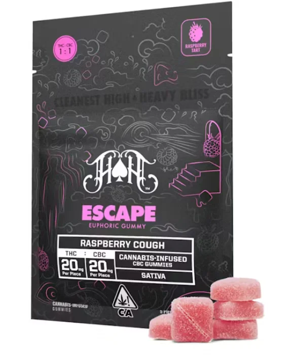 Raspberry Cough 100mg Thc:100mg Cbc Gummy 10pk