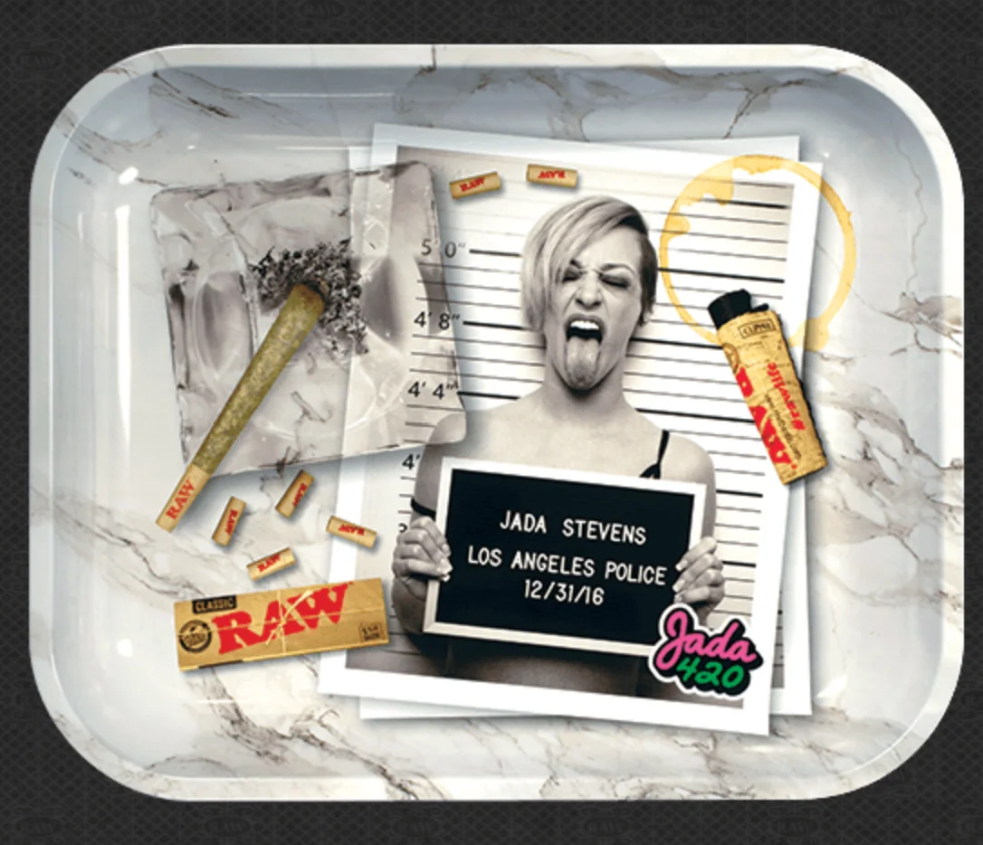 Raw Jada Stevens Lg Metal Rolling Tray 716165 Raw Jada Stevens Lg Metal Rolling Tray 716165