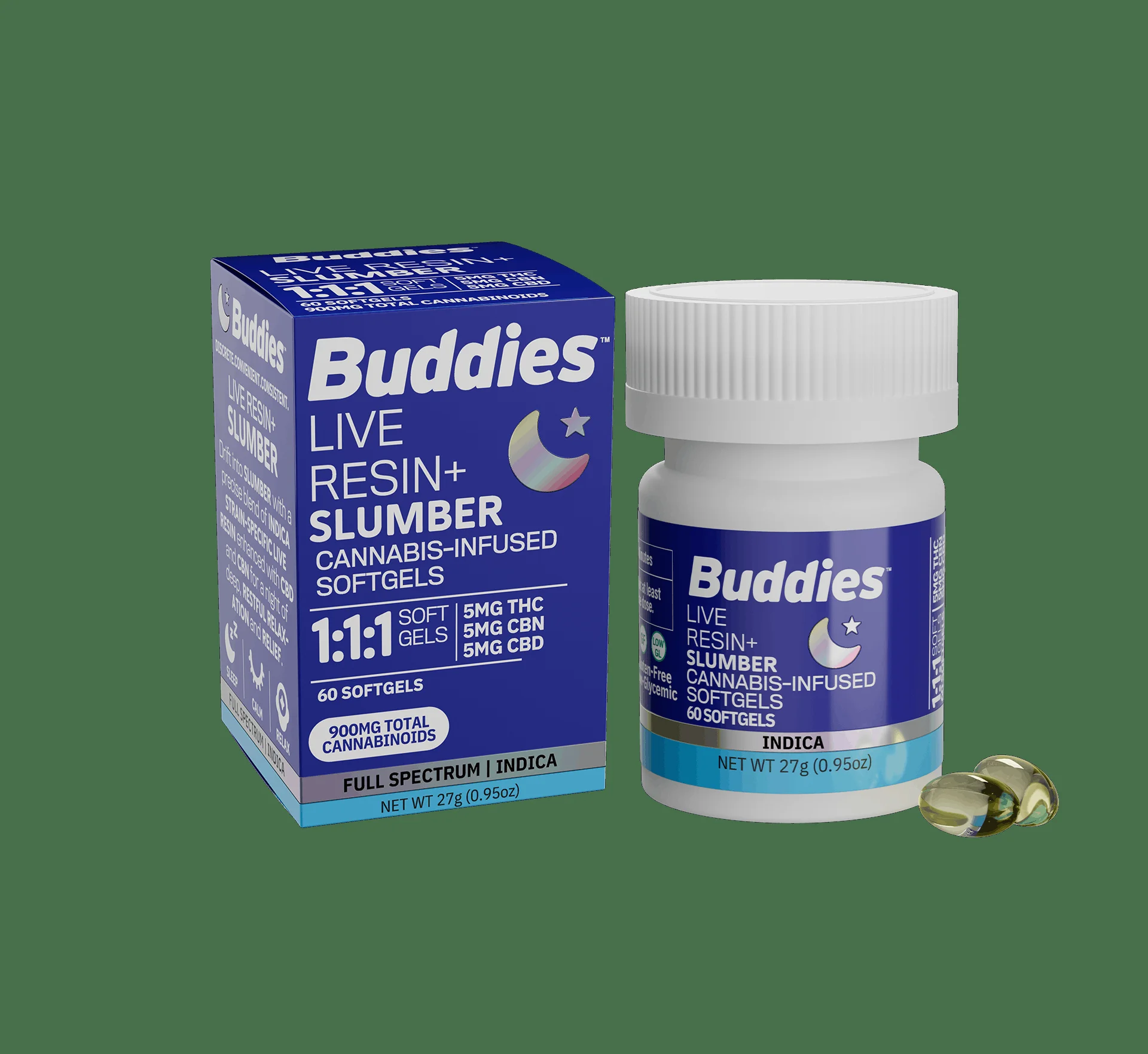 Slumber Live Resin Softgels | 1:1:1 Thc/cbd/cbn | 60ct Bottle 900mg