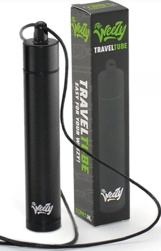 Weezy Aluminum Travel Tube W/lanyard 115mm-black 26396