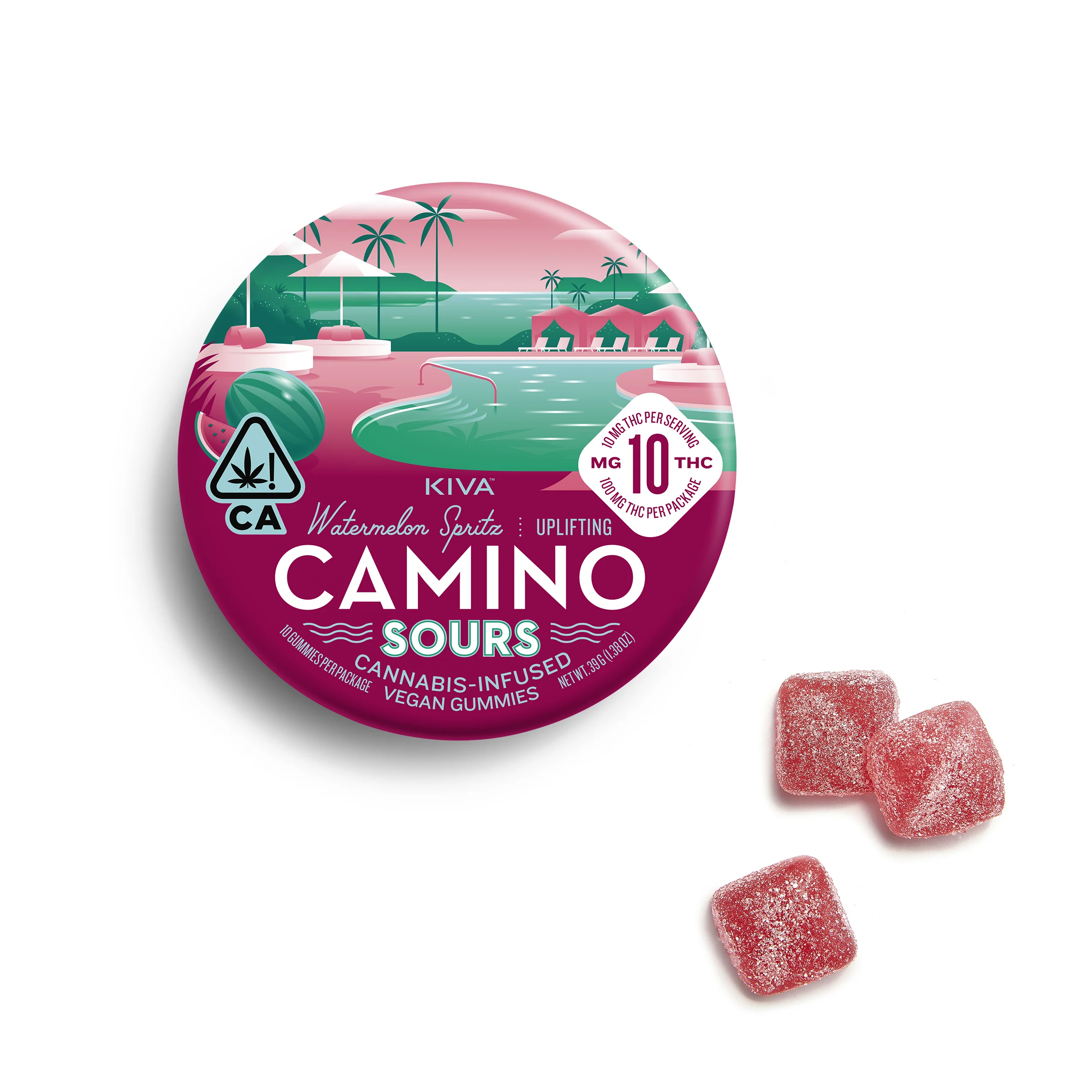 Watermelon Spritz Camino Sours Gummies 10ct 100mg