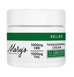 Transdermal Relief Cream No Fragrance - 2oz - 1:1 Cbd:thc