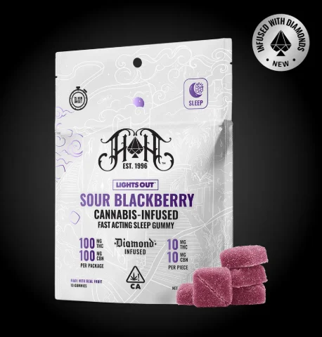 Sour Blackberry 100mg Thc/ 100mg Cbn Gummy